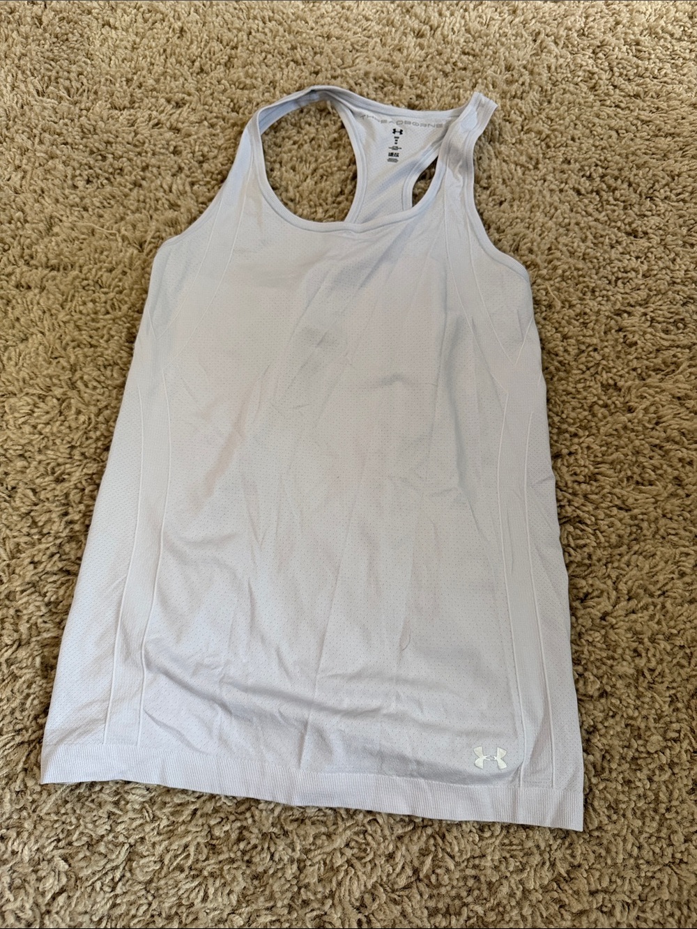 Under Armour White Perforated Racerback Performance Tank